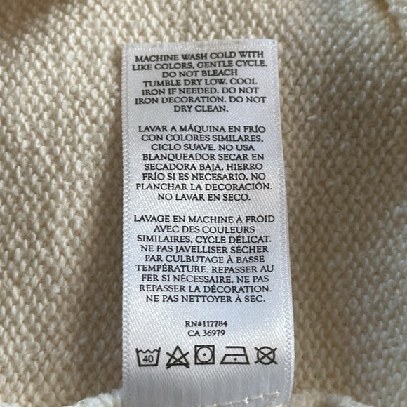 Rails Signature Sweatshirt Ivory Rainbow Lettering Women’s M Terry Casual Prep‎ - Picture 12 of 12